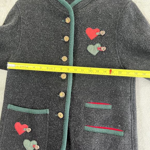 Vintage Austrian Trachten Jacket Omen's 34 Loden Wool Alpaca Boiled Wool Blazer - Picture 10 of 11